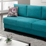 canapé design salon turquoise