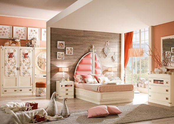 chambre rose blanche