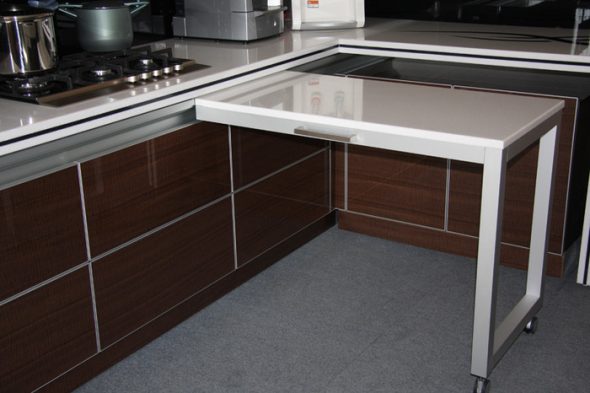 table de cuisine rétractable