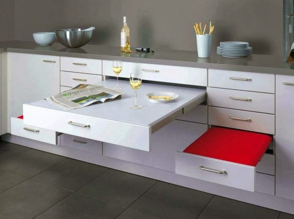 table coulissante pour la cuisine