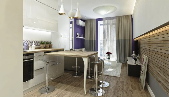 table coulissante dans la cuisine