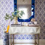 cadre bleu miroir