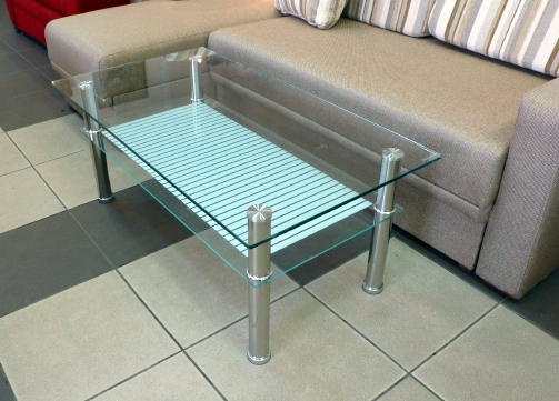 plateau en verre sur table basse
