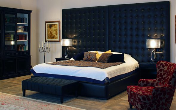 lit double bleu foncé