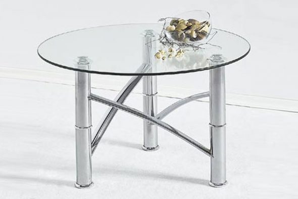 verre rond coupé sur la table