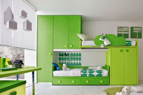 mobilier vert dans la pépinière