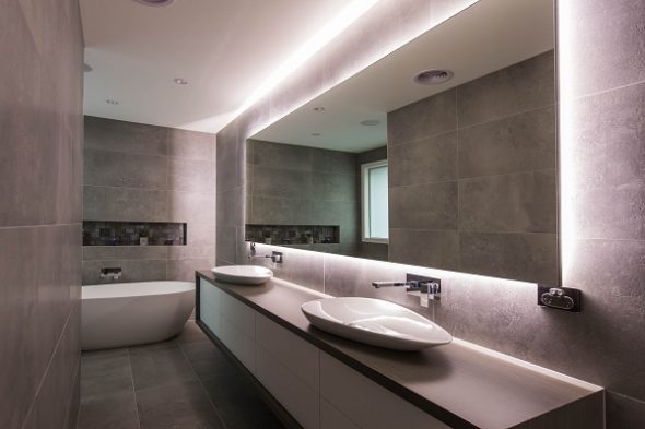 miroir avec éclairage intérieur