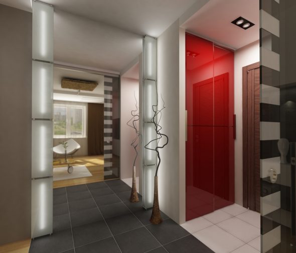 miroir high-tech dans le couloir