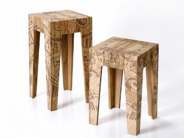Tabouret en bois