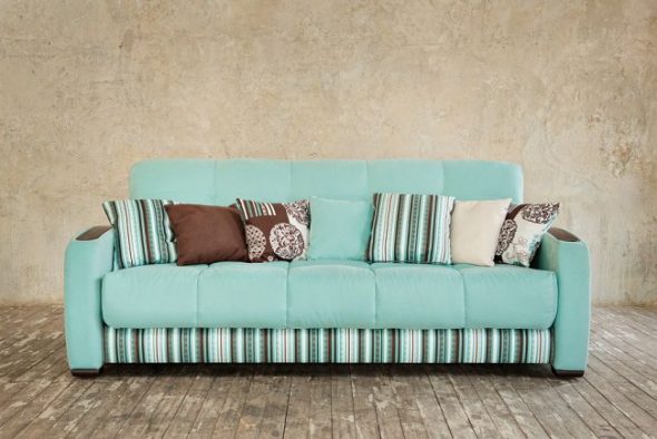 canapé accordéon turquoise