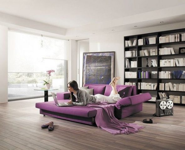 canapé accordéon violet