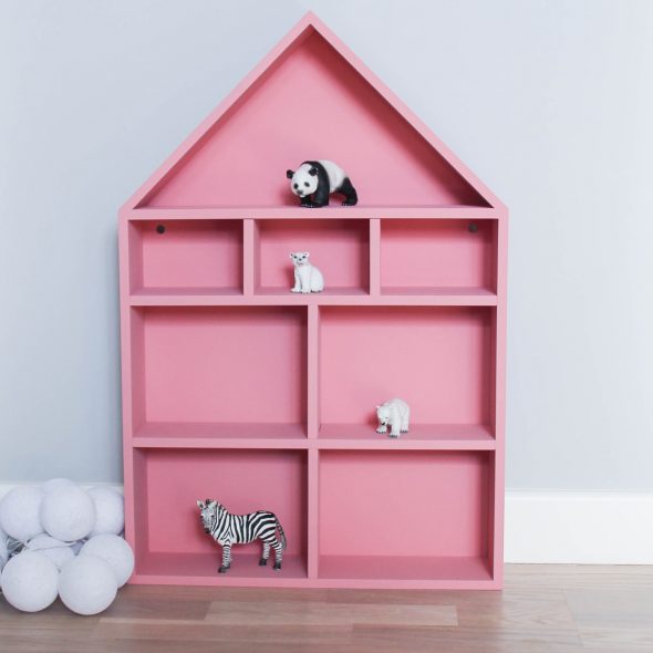 étagère maison rose
