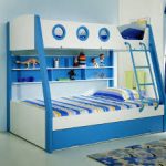 Lits superposés blanc et bleu