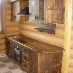 Set de cuisine en pin vieilli artificiellement
