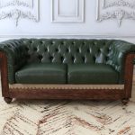 cuir canapé vert