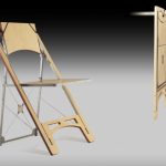 Chaise pliante complètement plate en contreplaqué