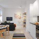 La cloison fixe sera le comptoir entre la cuisine et le salon.