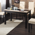 Table de cuisine pliante avec verre
