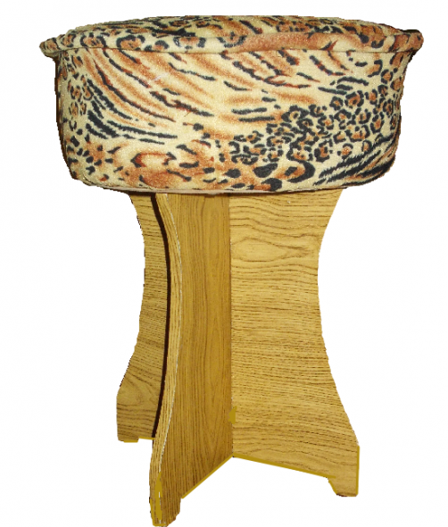 Tabouret en aggloméré léopard doux