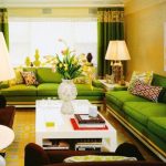 intérieur canapé vert