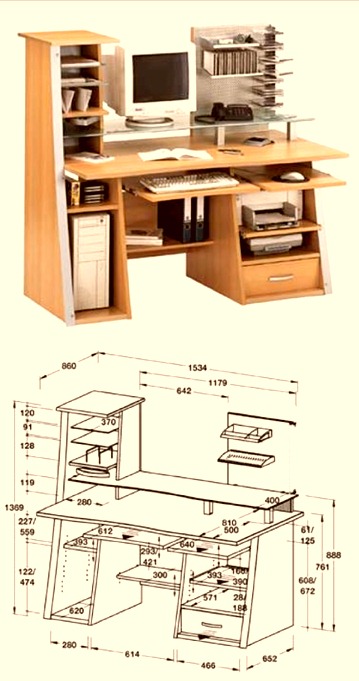 bureau d'ordinateur de dessin