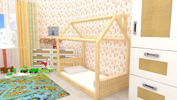 Lit d'enfant maison Montessori 160 80