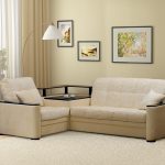 canapé accordéon coin beige
