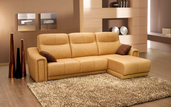canapé avec cuir écologique à l'intérieur