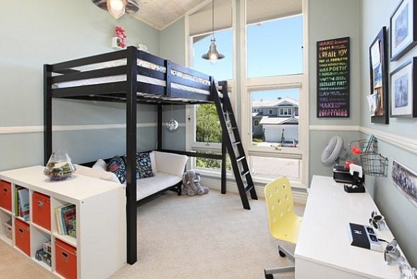 chambre ado avec lit mezzanine