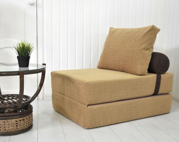 fauteuil-lit beige