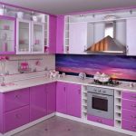 conception de cuisine lilas