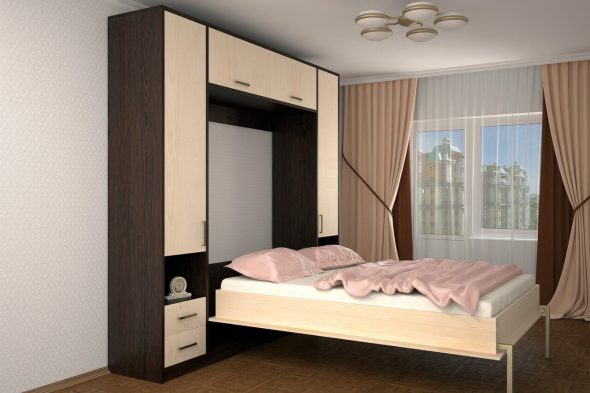 lit de levage dans la chambre