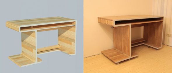 table d'ordinateur élégante faites-le vous-même