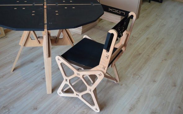 chaise en contreplaqué