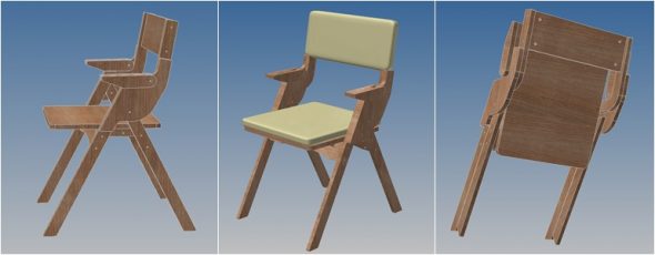 chaise en contreplaqué pliante