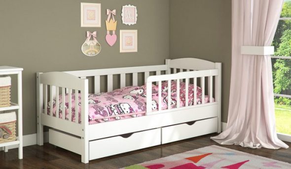 lit bébé blanc