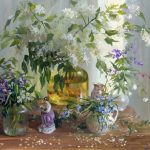 peinture à l'huile de fleurs