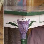 Découpage de table de cuisine - motifs floraux