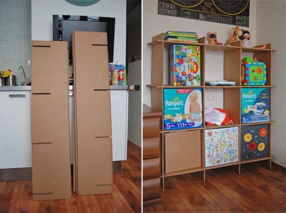 Nous fabriquons un casier à jouets avec leurs propres mains