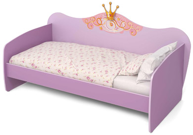 Cama de bebé para niñas morada.