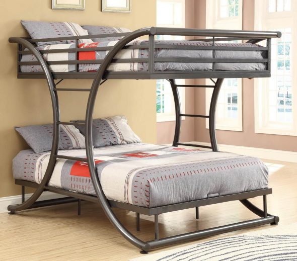 Lit superposé en métal pour adultes de style moderne
