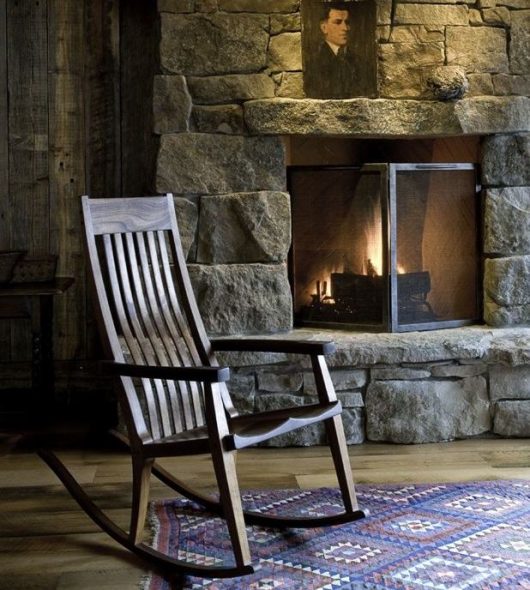 rocking chair au coin du feu