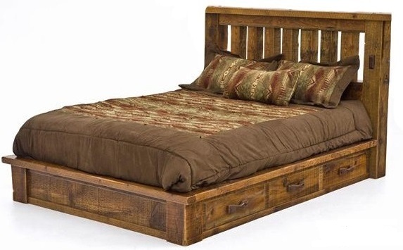 Lit en pin antique massif