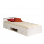 Lit simple 90 190 avec tiroirs supplémentaires pour ranger le linge