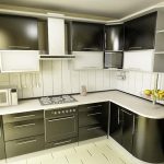 Coin cuisine aux façades noires