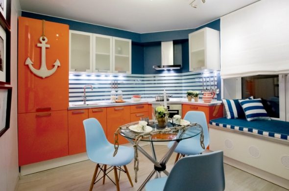 coin cuisine de style nautique