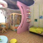 petite crèche carrée pour deux enfants hétérosexuels