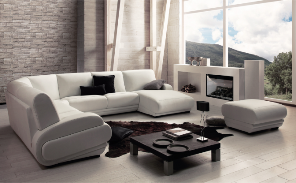 canapé modulaire dans le salon