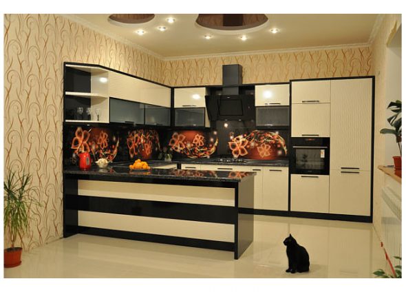 ensembles de cuisine en forme de p