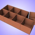 rack de boîtes en carton